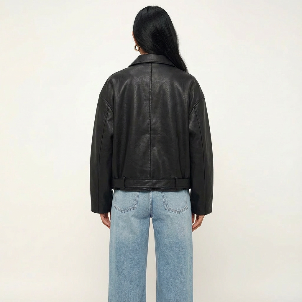 Vintage PU Leather Bomber Jackets