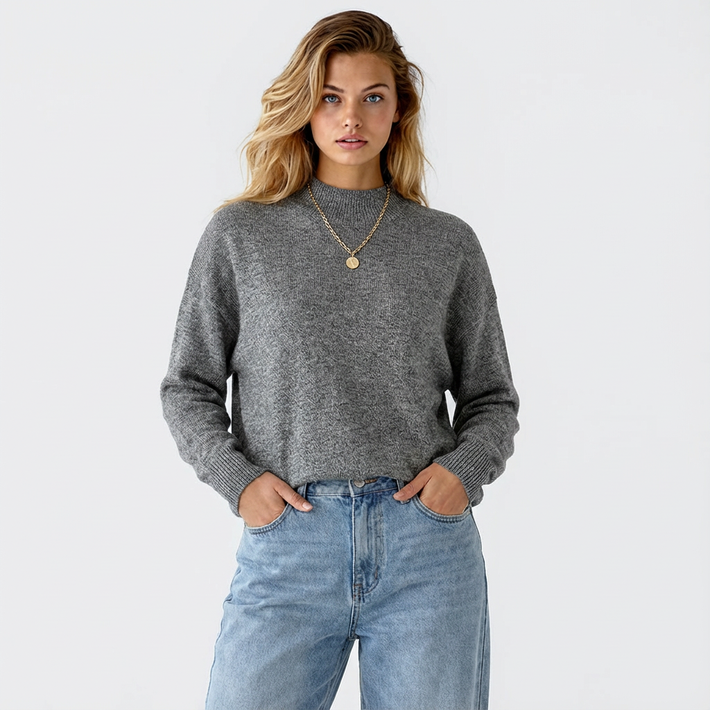 Loose Knitted Long Sleeve Pullover Sweater