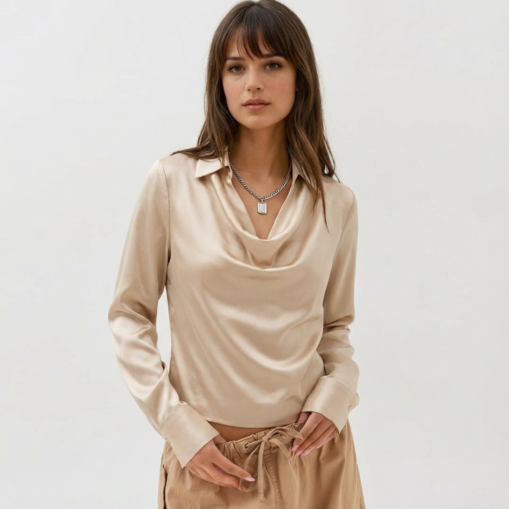 Elegant Floral Print Shirt Collar