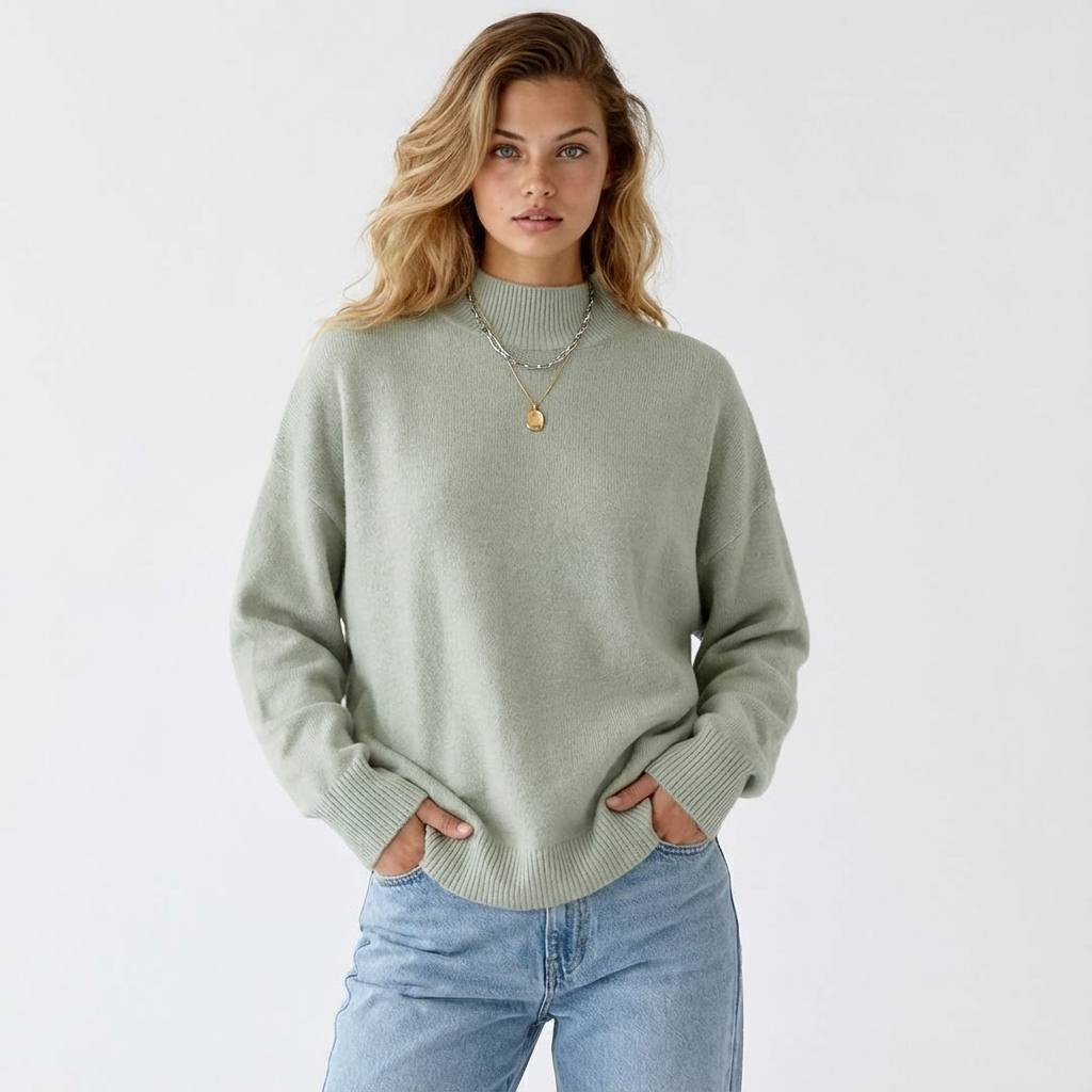 Loose Knitted Long Sleeve Pullover Sweater
