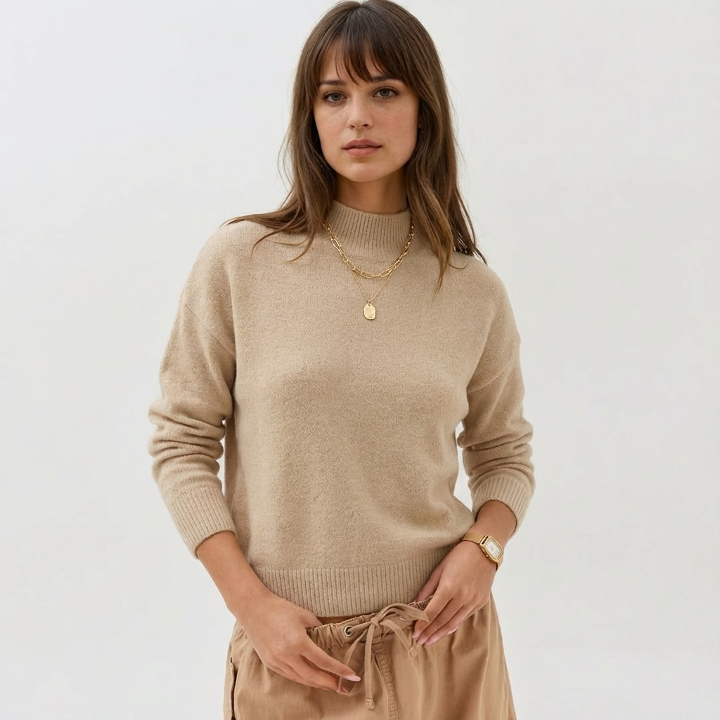 Loose Knitted Long Sleeve Pullover Sweater