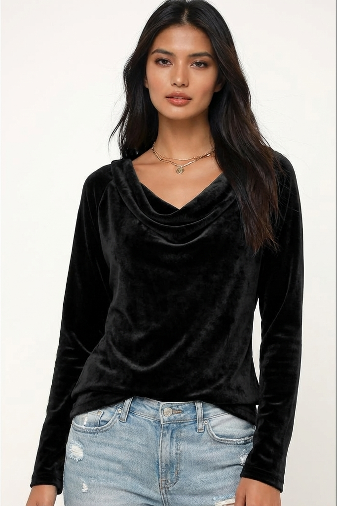 Long Sleeve Velvet Shirt