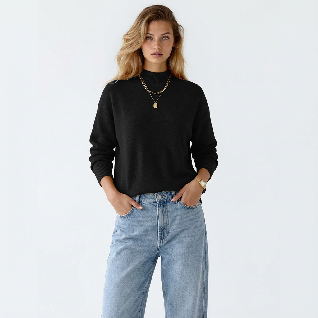 Loose Knitted Long Sleeve Pullover Sweater