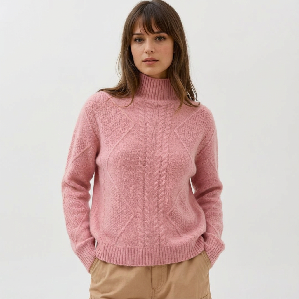 Fleece Lined Thickened Half High Collar Sweater