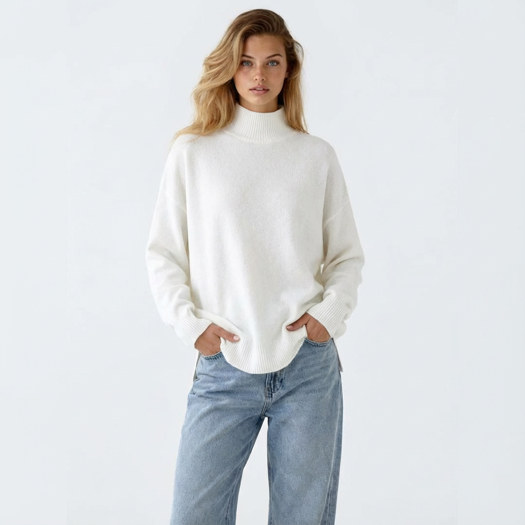 Loose Knitted Long Sleeve Pullover Sweater