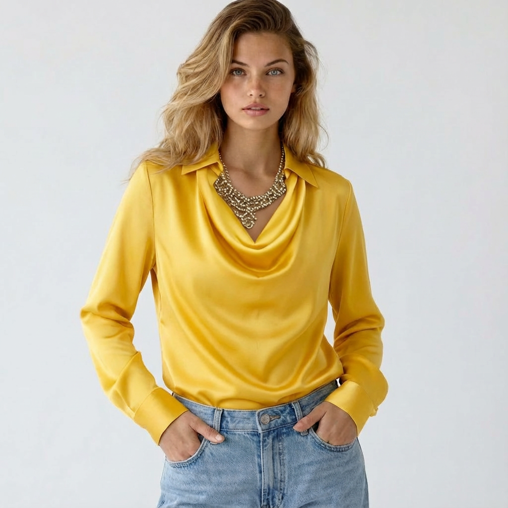 Elegant Floral Print Shirt Collar