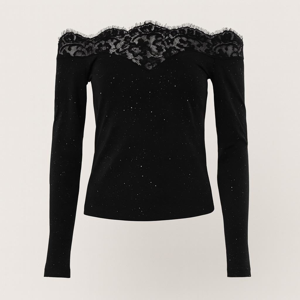 Dusting Powder Lace Off-Shoulder Blouse