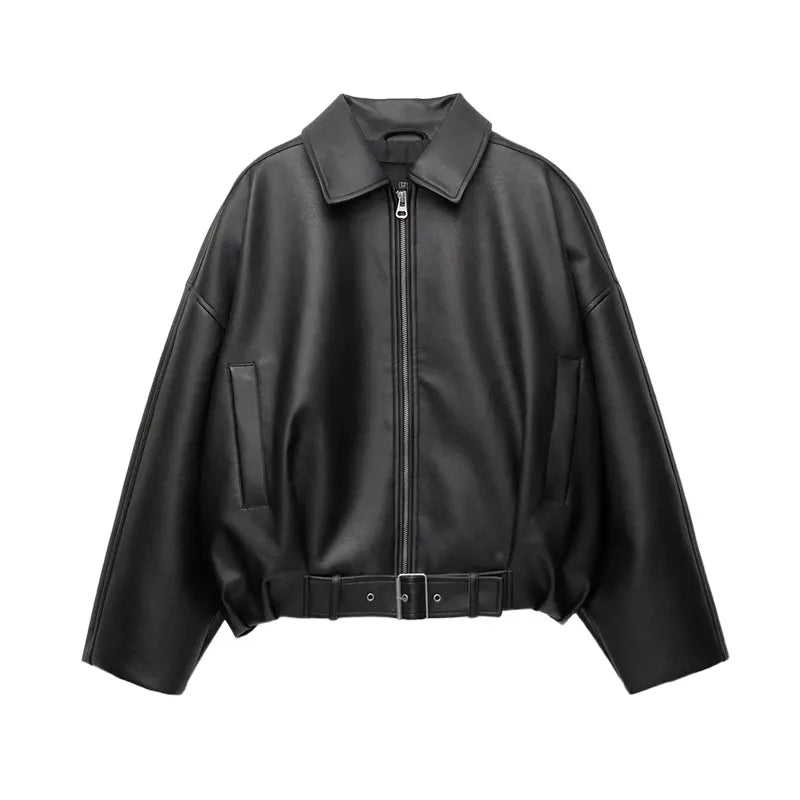 Vintage PU Leather Bomber Jackets