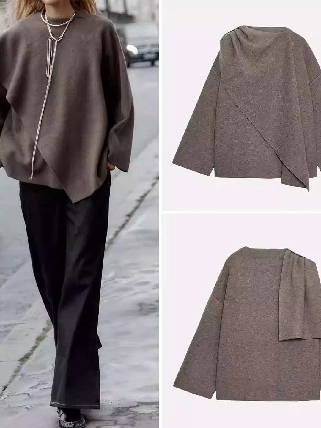 Asymmetric Knitted ort Coat