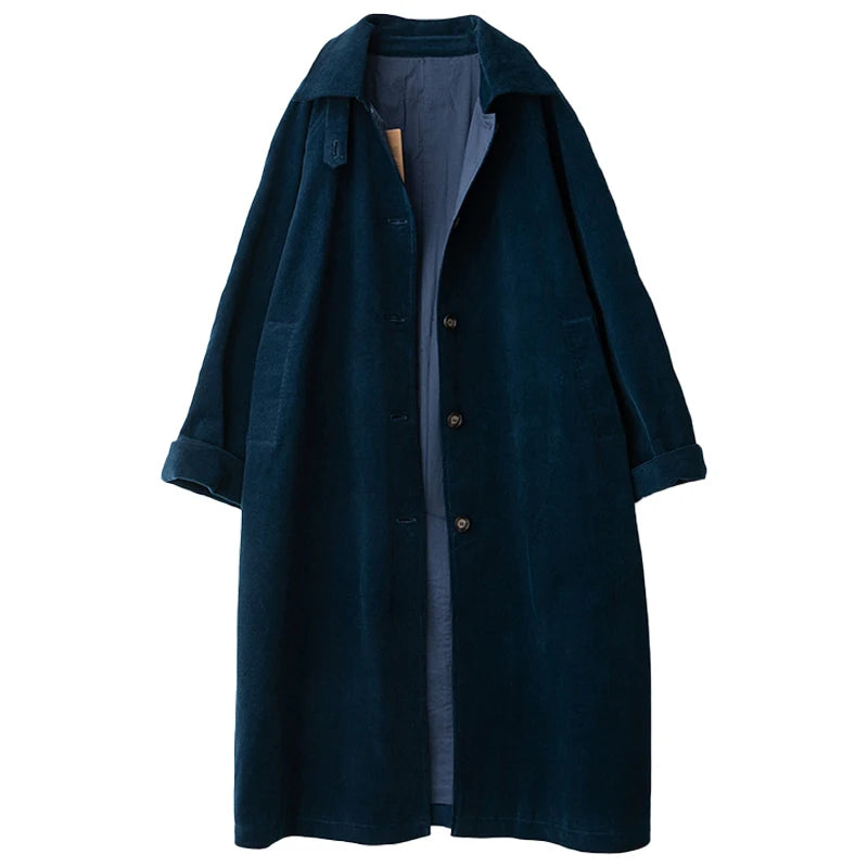 Casual Loose oversized Corduroy Trench Coats