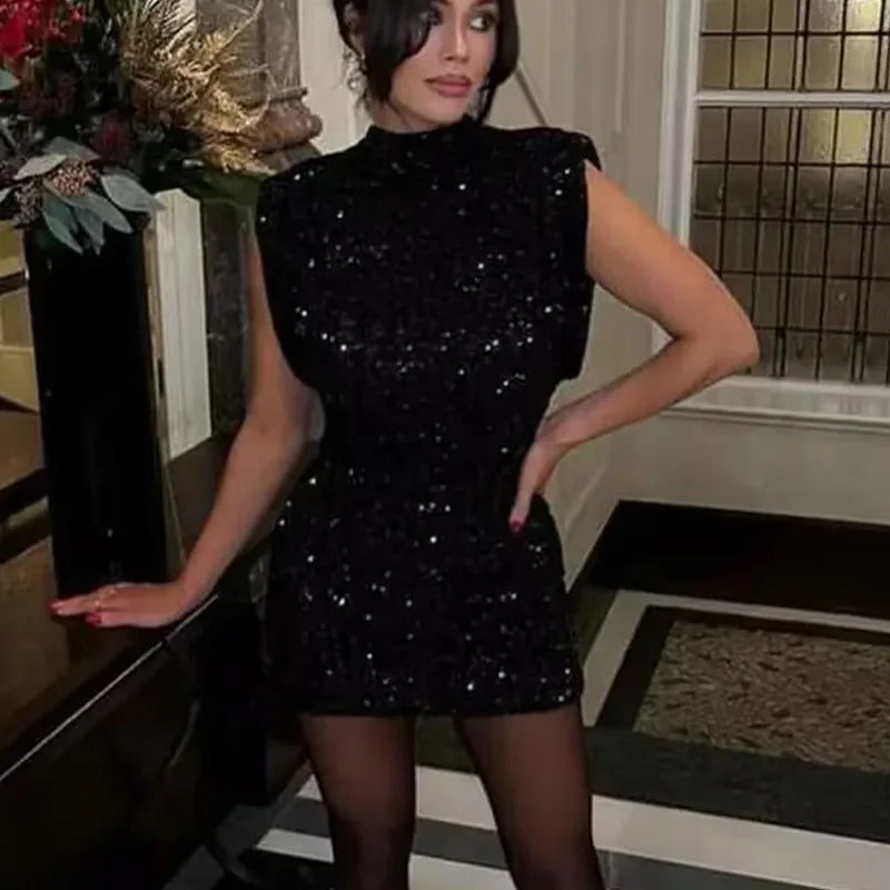 Black Sequin Dress