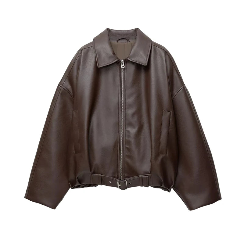 Vintage PU Leather Bomber Jackets