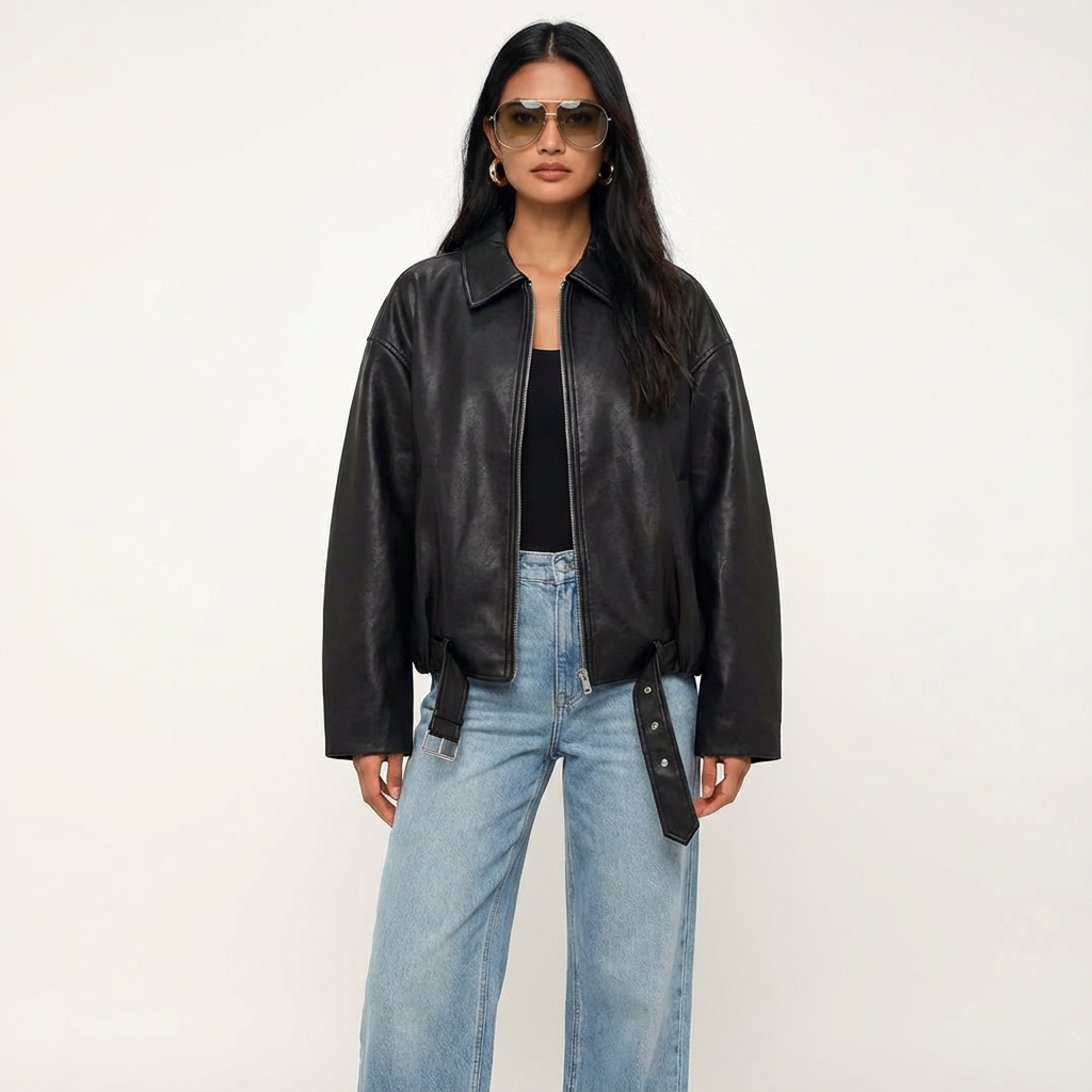 Vintage PU Leather Bomber Jackets