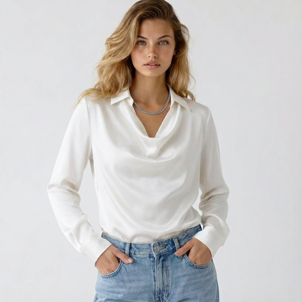 Elegant Floral Print Shirt Collar