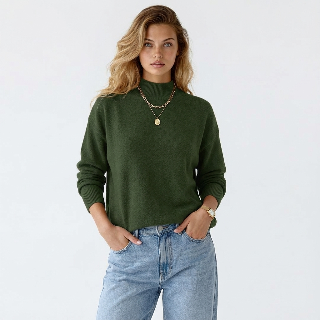 Loose Knitted Long Sleeve Pullover Sweater