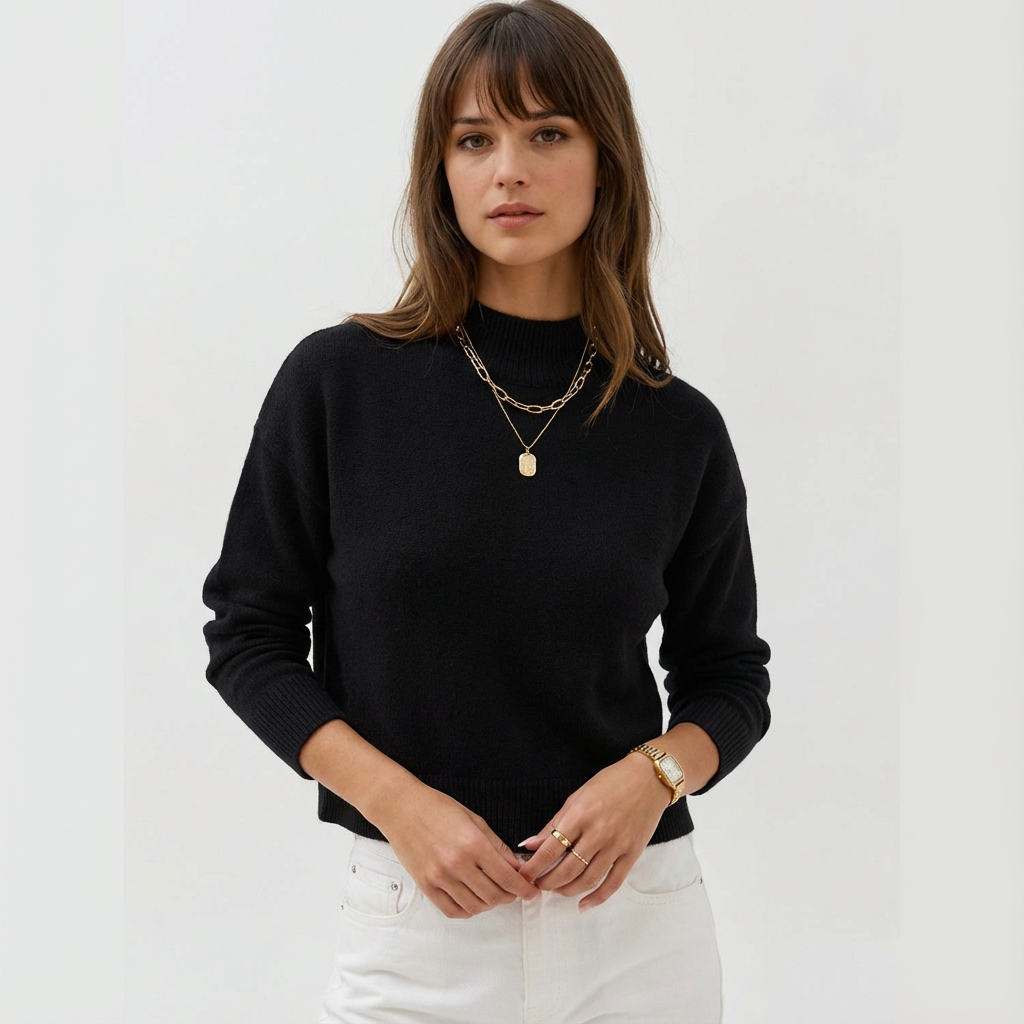 Loose Knitted Long Sleeve Pullover Sweater