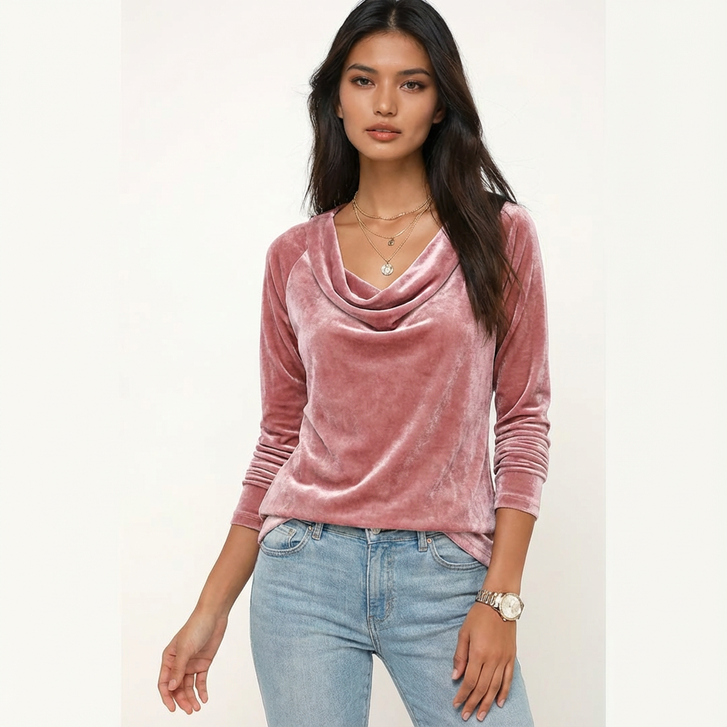 Long Sleeve Velvet Shirt