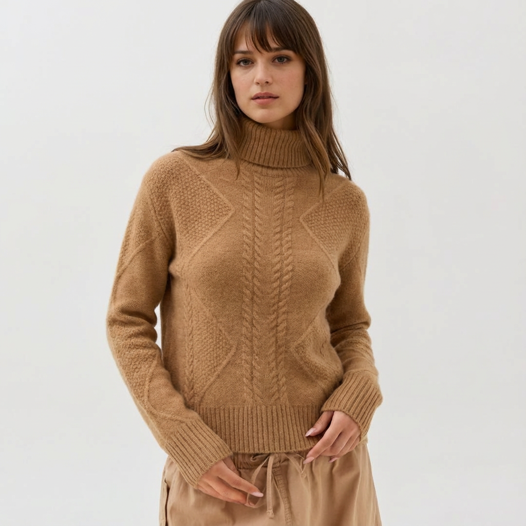 Fleece Lined Thickened Half High Collar Sweater