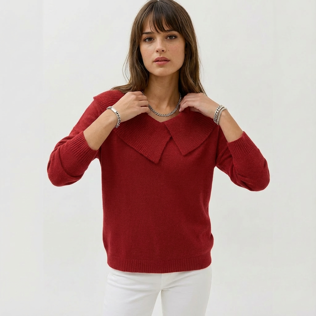 Nordwool Zachte Gebreide Trui met Kraag