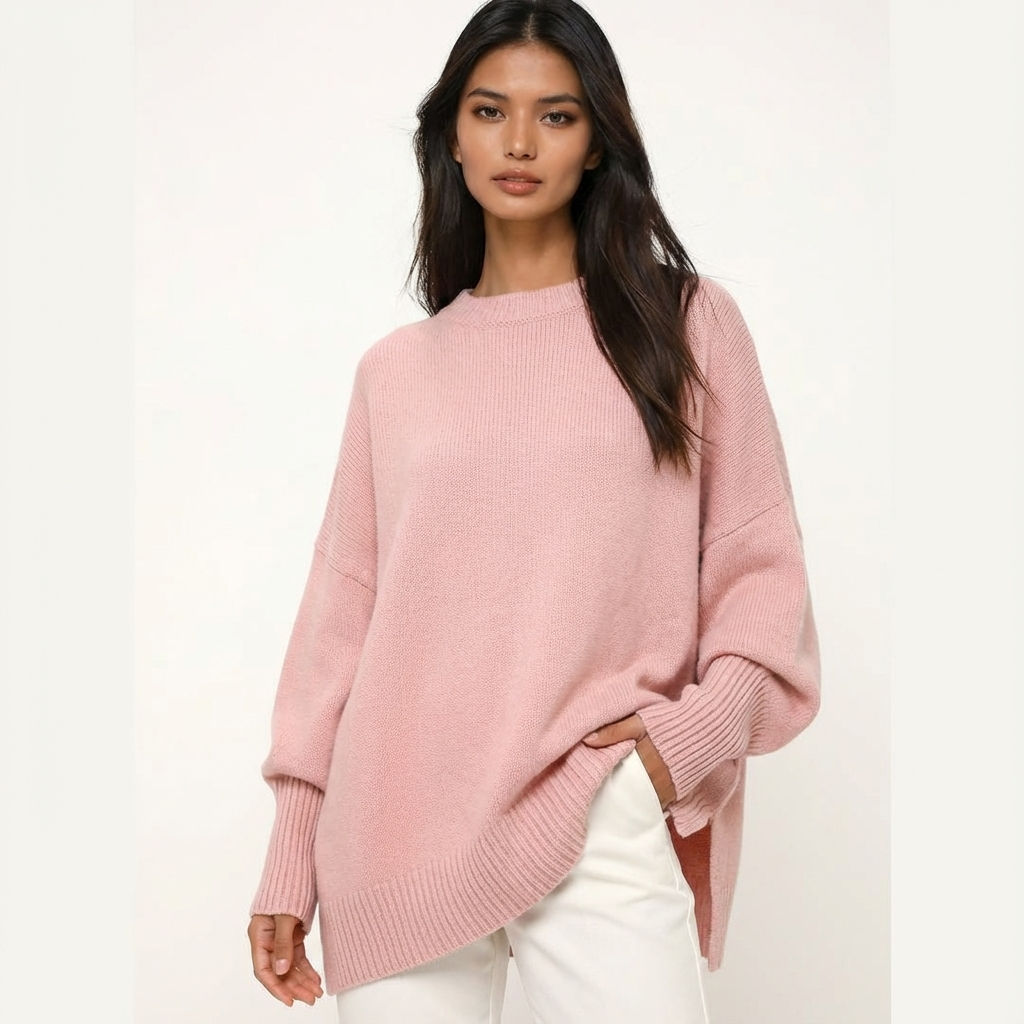 Asymmetric Batwing Knit Sweater