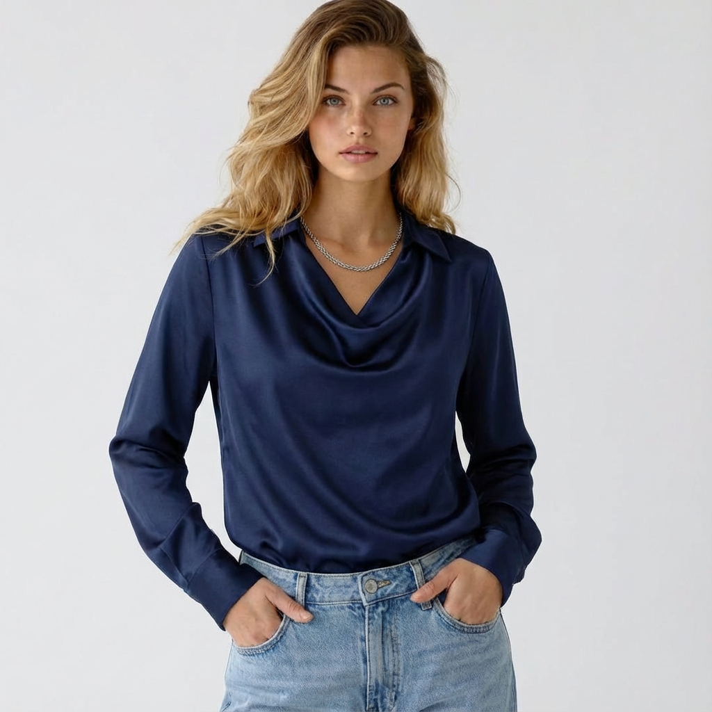 Elegant Floral Print Shirt Collar